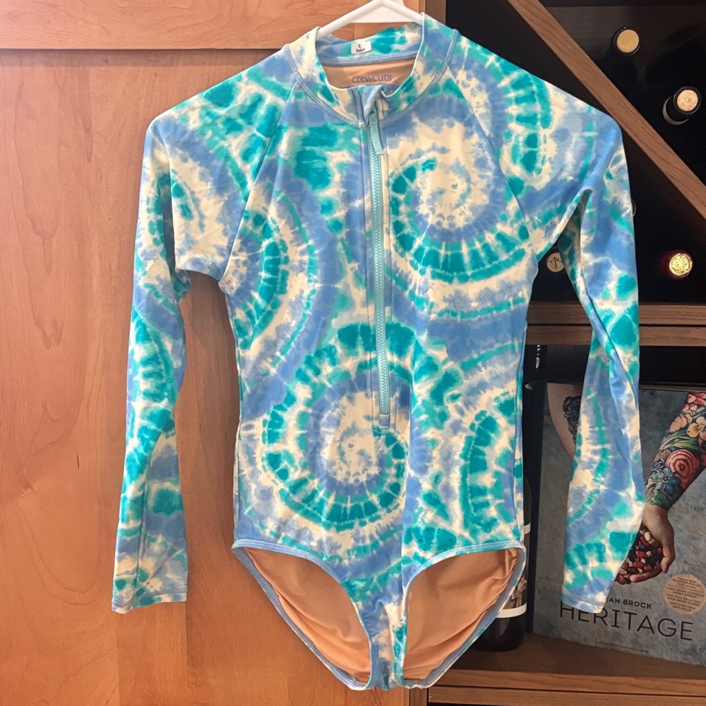 Crewcuts Blue and Cream Tie-Dye Swimsuit